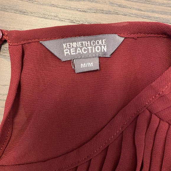 Sleeveless Top Shirt Burgundy Flowy Pleated size Medium by Kenneth Cole Reaction - Picture 8 of 10